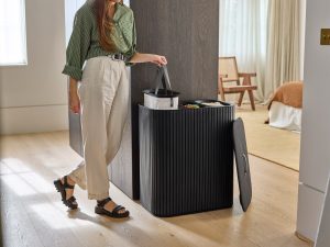 Cos de rufe 3 compartimente Tota Trio Luxe 90L Negru